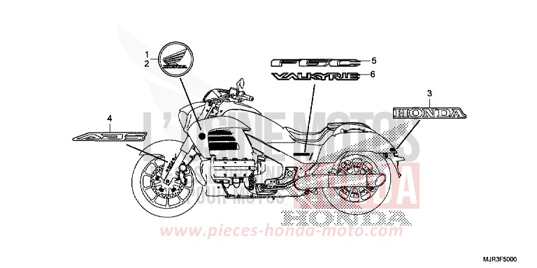 MARQUE/EMBLEME de F6C "Valkyrie" CANDY PROMINENCE RED (R342) 2015